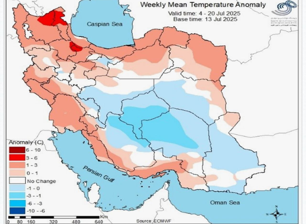 پیش‌بینی دمای هوا تا ۲ شهریور؛ تابستان داغ‌تر از نرمال در
راه است