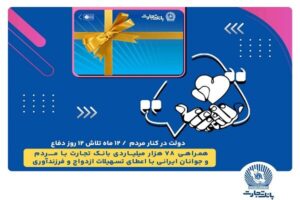 اعطای ۷۸ هزار میلیارد ریال تسهیلات ازدواج و فرزندآوری توسط
بانک تجارت